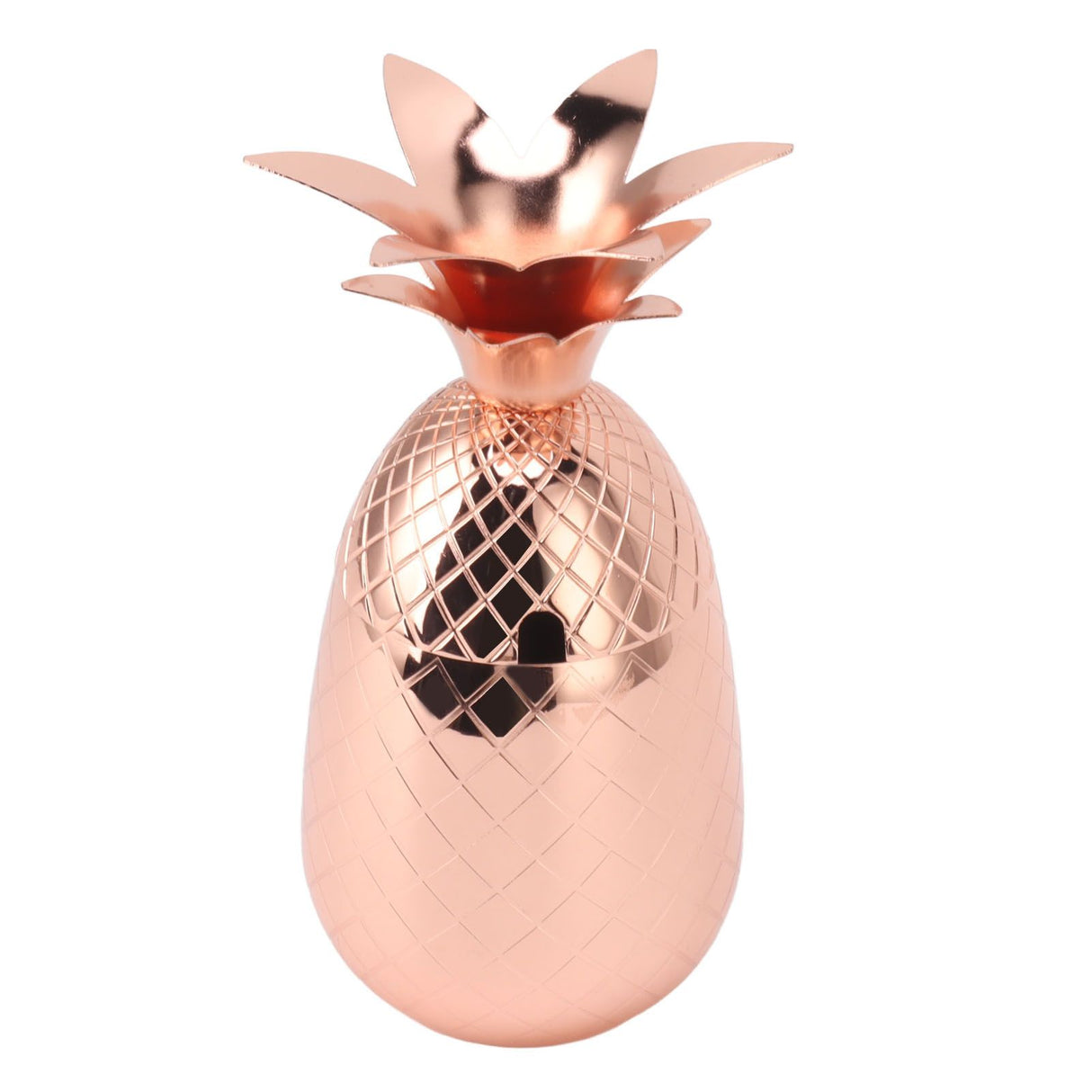 Cocktail Shaker Pineapple Shape Stainless Steel Polished Smooth Surface 500ml for Home Bar Rose Gold