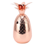 Cocktail Shaker Pineapple Shape Stainless Steel Polished Smooth Surface 500ml for Home Bar Rose Gold