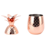 Cocktail Shaker Pineapple Shape Stainless Steel Polished Smooth Surface 500ml for Home Bar Rose Gold