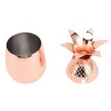 Cocktail Shaker Pineapple Shape Stainless Steel Polished Smooth Surface 500ml for Home Bar Rose Gold - Extra Image