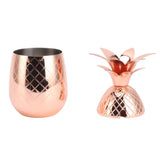Cocktail Shaker Pineapple Shape Stainless Steel Polished Smooth Surface 500ml for Home Bar Rose Gold - Extra Image