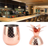 Cocktail Shaker Pineapple Shape Stainless Steel Polished Smooth Surface 500ml for Home Bar Rose Gold - Extra Image