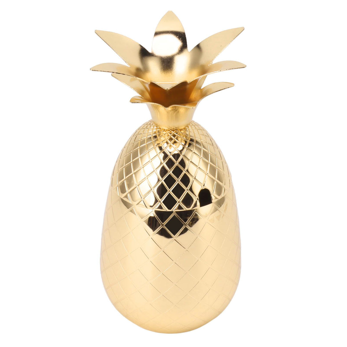 Cocktail Shaker Pineapple Shape Stainless Steel Polished Smooth Surface 500ml for Home Bar Gold