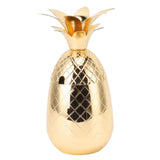 Cocktail Shaker Pineapple Shape Stainless Steel Polished Smooth Surface 500ml for Home Bar Gold - 45-Degree Angle