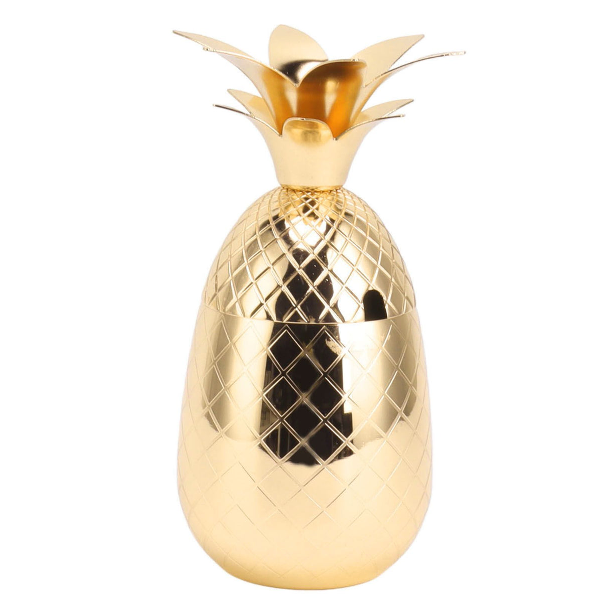 Cocktail Shaker Pineapple Shape Stainless Steel Polished Smooth Surface 500ml for Home Bar Gold