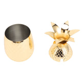 Cocktail Shaker Pineapple Shape Stainless Steel Polished Smooth Surface 500ml for Home Bar Gold