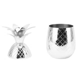 Cocktail Shaker Pineapple Shape Stainless Steel Polished Smooth Surface 500ml for Home Bar Silver