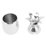 Cocktail Shaker Pineapple Shape Stainless Steel Polished Smooth Surface 500ml for Home Bar Silver - Extra Image