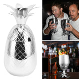 Cocktail Shaker Pineapple Shape Stainless Steel Polished Smooth Surface 500ml for Home Bar Silver
