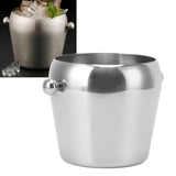 Stainless Steel Ice Bucket Champagne Ice Bucket Wine Chiller Bucket Beverage Tub with Smooth Handle for Home Bars Parties Silver Naked Small 1L - Extra Image