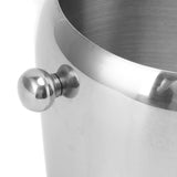 Stainless Steel Ice Bucket Champagne Ice Bucket Wine Chiller Bucket Beverage Tub with Smooth Handle for Home Bars Parties Silver Naked Small 1L