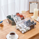 Coffee Condiment Organizer PET Detachable Transparency Baffle Tea Bag Packet Organizers for Coffee Tea Sock Storage - 45-Degree Angle