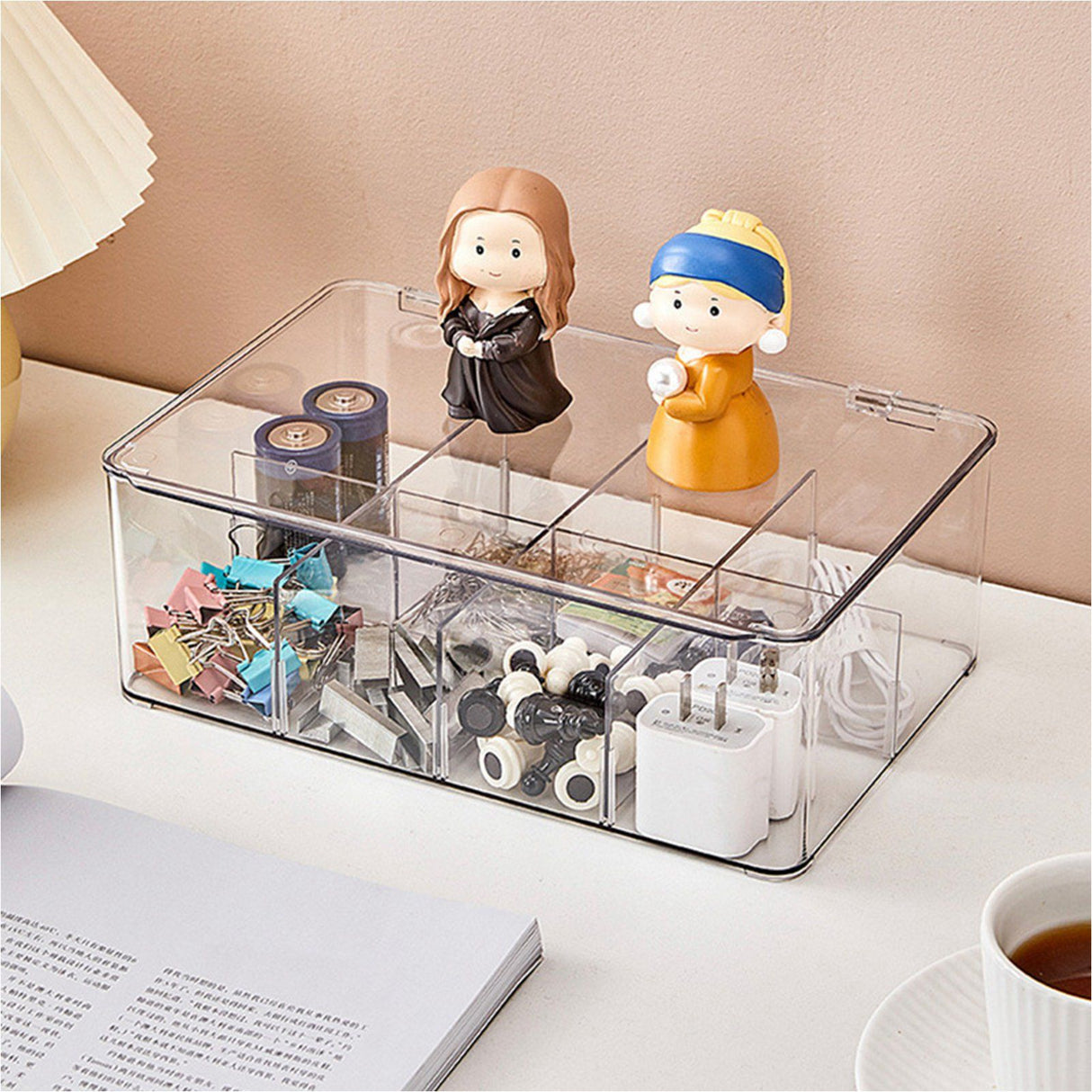Coffee Condiment Organizer PET Detachable Transparency Baffle Tea Bag Packet Organizers for Coffee Tea Sock Storage