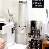 Plastic Disposable Paper Cups Dispenser Wall Mount Pull Type Water Cooler Cup Dispenser Automatic Remover Cup Holder for Home Hospital Gym Office