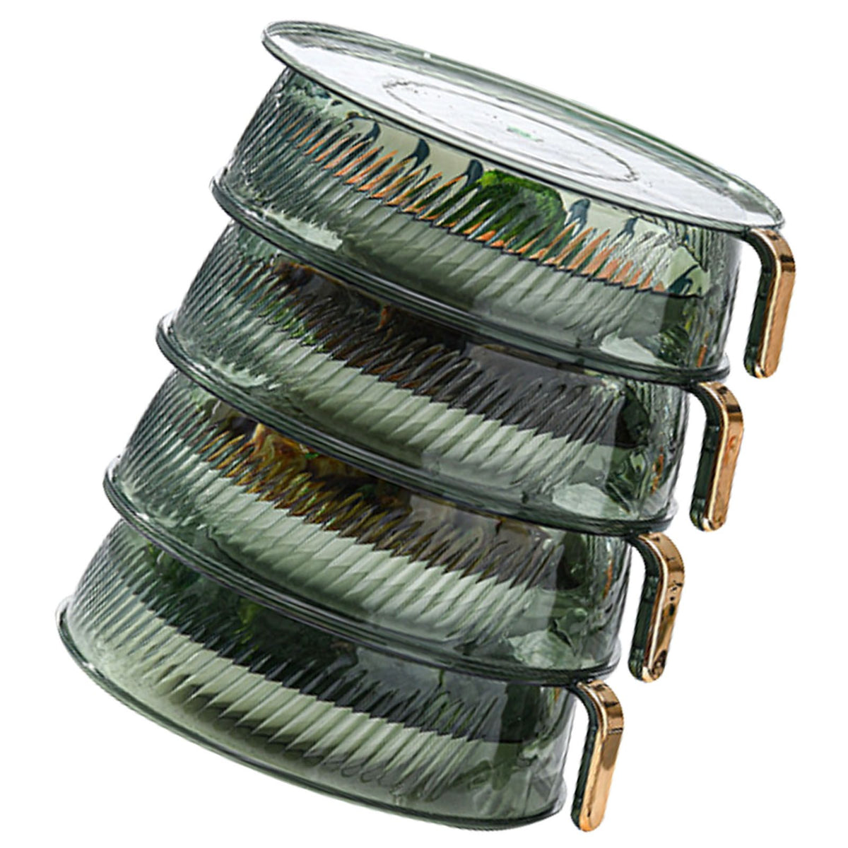 Transparent Green Insulated Food Cover Stackable Multilayer Dustproof Thermal Vegetable Storage Cover 4 Layer