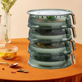 Transparent Green Insulated Food Cover Stackable Multilayer Dustproof Thermal Vegetable Storage Cover 4 Layer - Extra Image