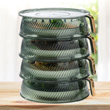 Transparent Green Insulated Food Cover Stackable Multilayer Dustproof Thermal Vegetable Storage Cover 4 Layer