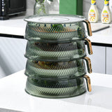 Transparent Green Insulated Food Cover Stackable Multilayer Dustproof Thermal Vegetable Storage Cover 4 Layer - Extra Image