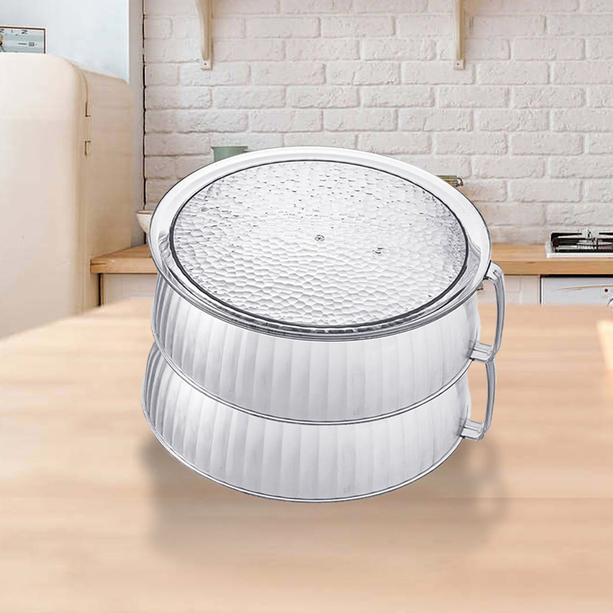 Multilayer Food Cover Multifunctional Transparent Food Cover Fresh Keeping Insulated Dish Cover for Kitchen Dining Table 2 Layers