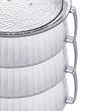 Multilayer Food Cover Multifunctional Transparent Food Cover Fresh Keeping Insulated Dish Cover for Kitchen Dining Table 3 Layers - Front View