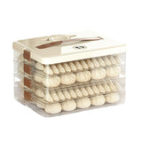 Dumpling Storage Box Large Capacity Multi Layer Transparent Plastic Airtight Food Container Kitchen Supplies 4 Layers - Front View