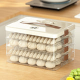 Dumpling Storage Box Large Capacity Multi Layer Transparent Plastic Airtight Food Container Kitchen Supplies 4 Layers - Rear View