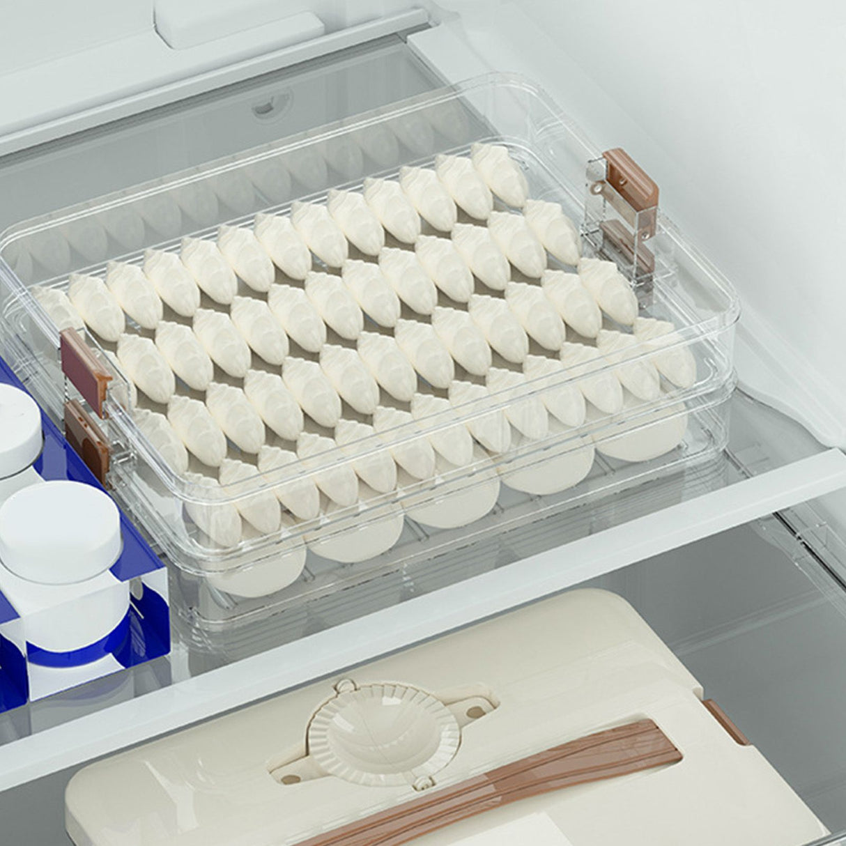 Dumpling Storage Box Large Capacity Multi Layer Transparent Plastic Airtight Food Container Kitchen Supplies 4 Layers