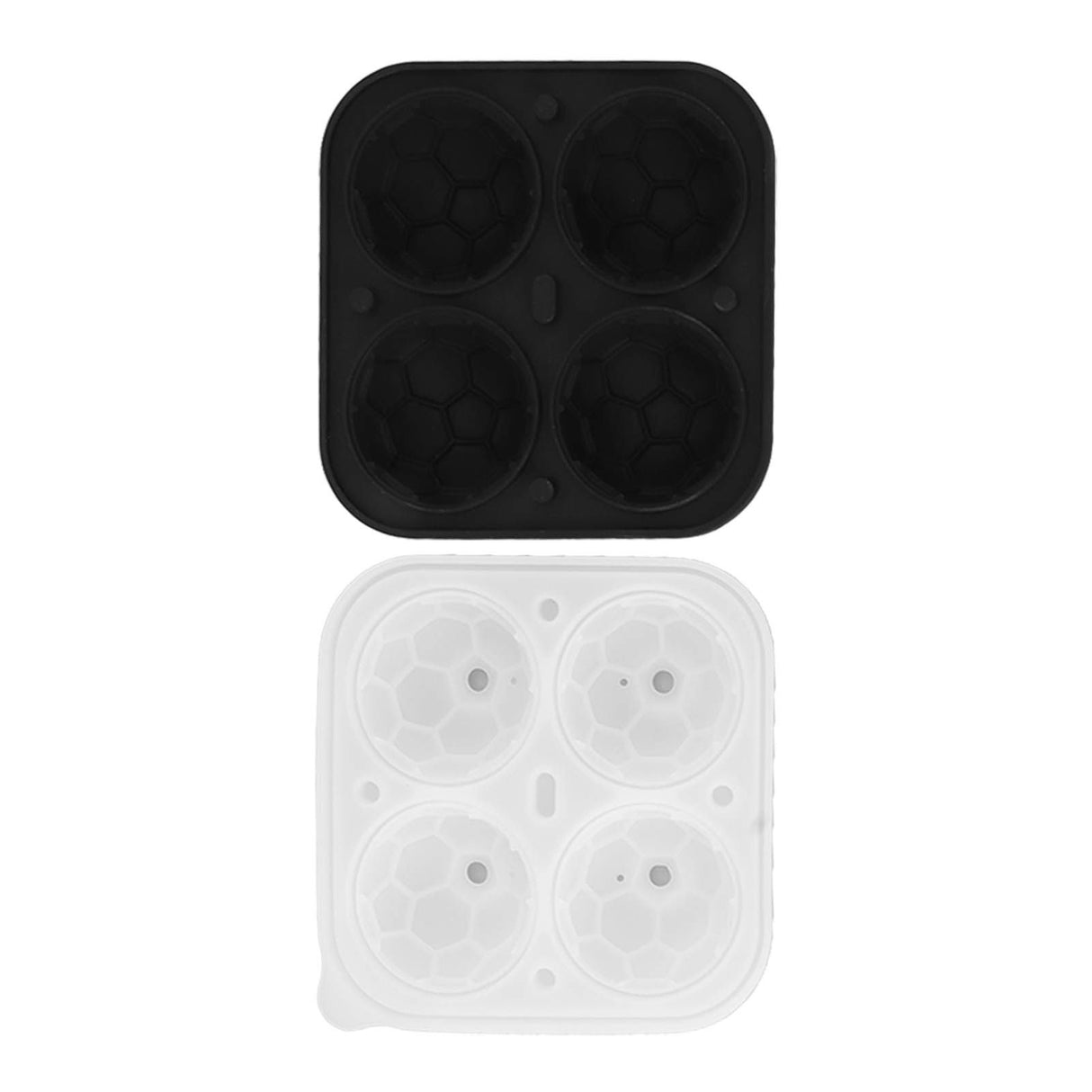 2Pcs Silicone Ice Cube Molds Fun Shapes Round Sphere Ball Mold for Whiskey Cocktails Game Day Soccer