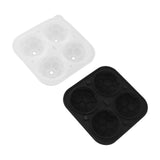 2Pcs Silicone Ice Cube Molds Fun Shapes Round Sphere Ball Mold for Whiskey Cocktails Game Day Soccer - Low Angle
