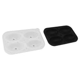 2Pcs Silicone Ice Cube Molds Fun Shapes Round Sphere Ball Mold for Whiskey Cocktails Game Day Rugby - Close-Up Angle