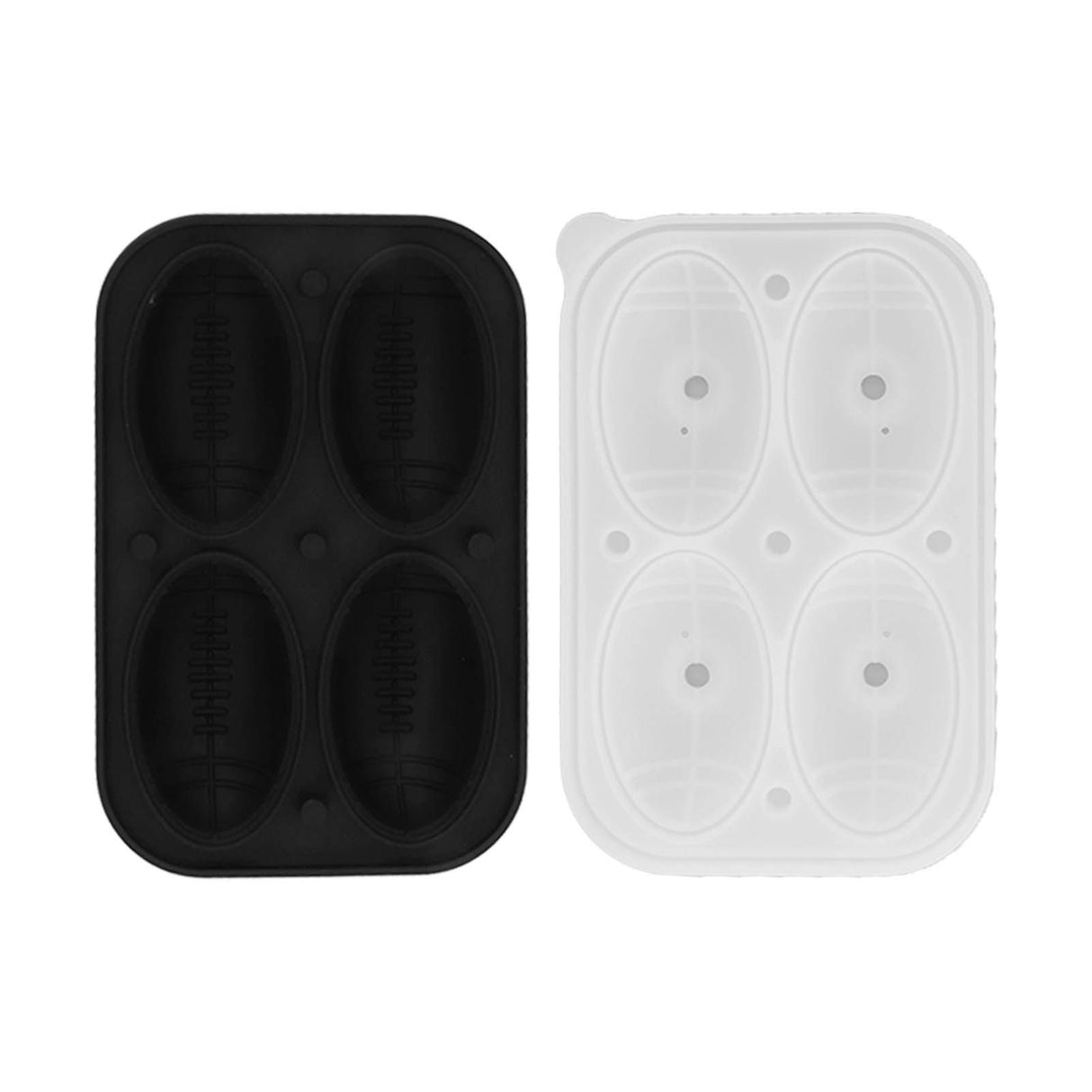 2Pcs Silicone Ice Cube Molds Fun Shapes Round Sphere Ball Mold for Whiskey Cocktails Game Day Rugby
