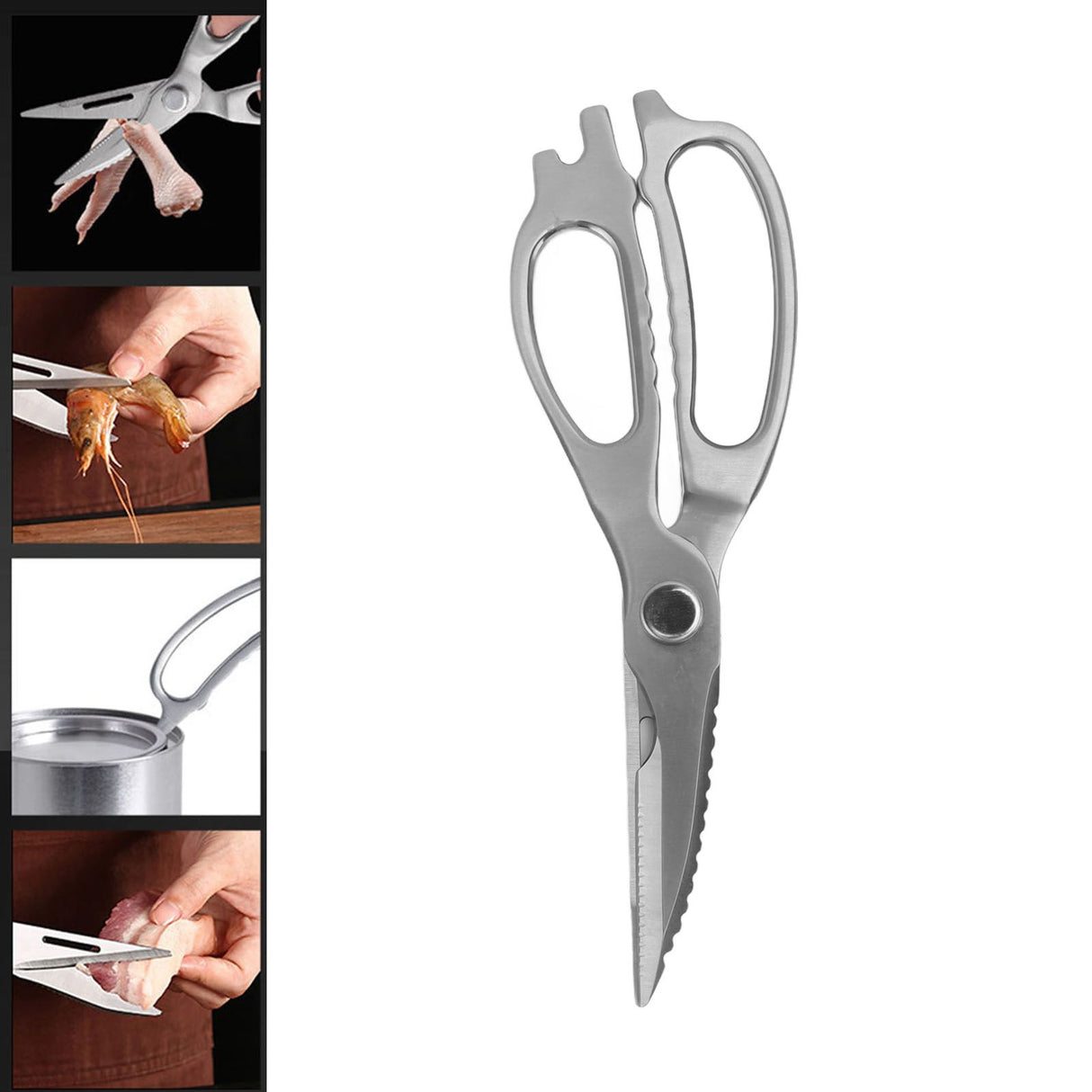 Stainless Steel Kitchen Scissors with Magnetic Scissors Sleeves Detachable Sharpness Heavy Duty Scissors for Barbecue
