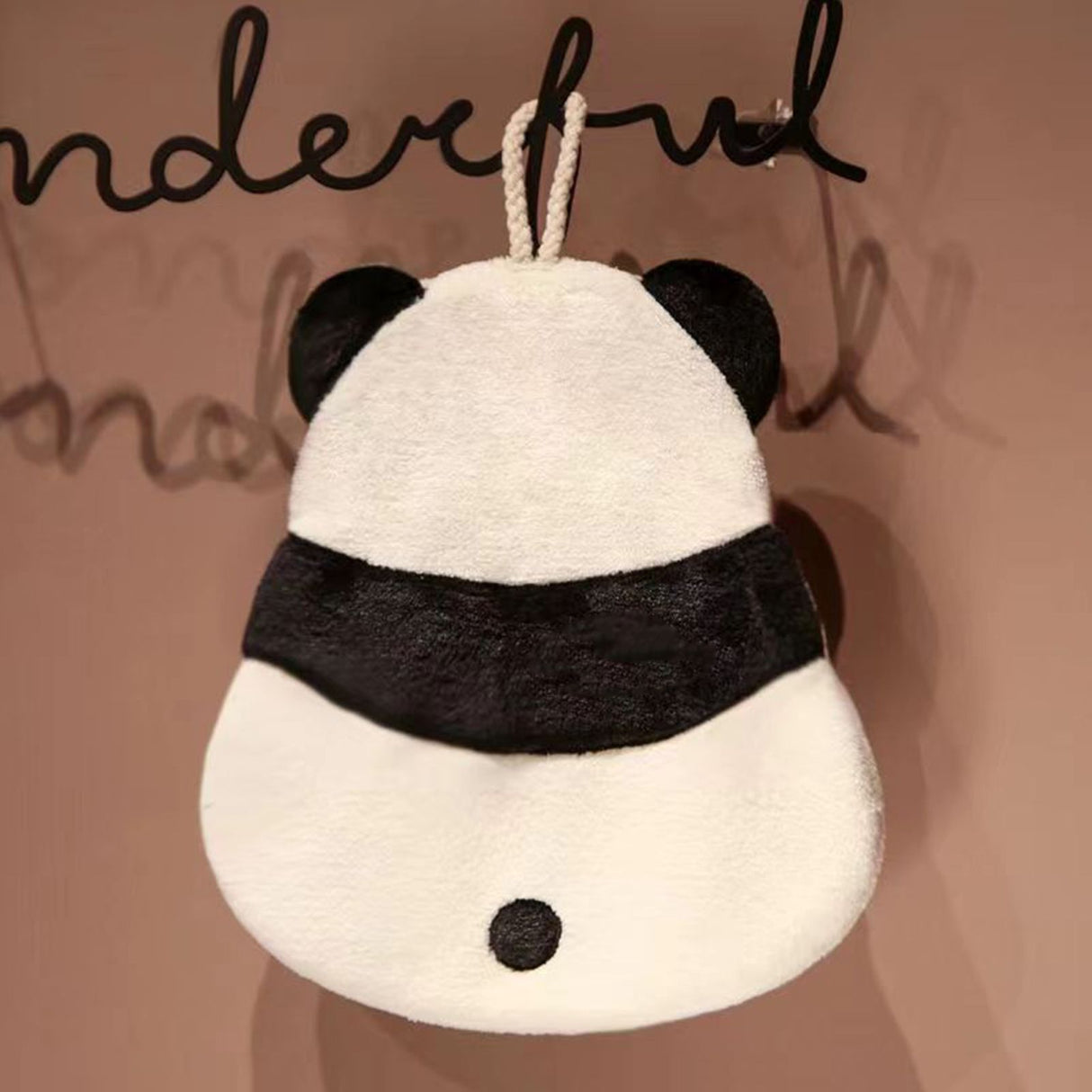 Hand Towel Thickened Cute Cartoon Animal Pattern Absorbent Hanging Kitchen Towel for Kids Home Panda Pattern