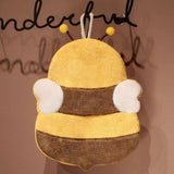 Hand Towel Thickened Cute Cartoon Animal Pattern Absorbent Hanging Kitchen Towel for Kids Home Bee Pattern