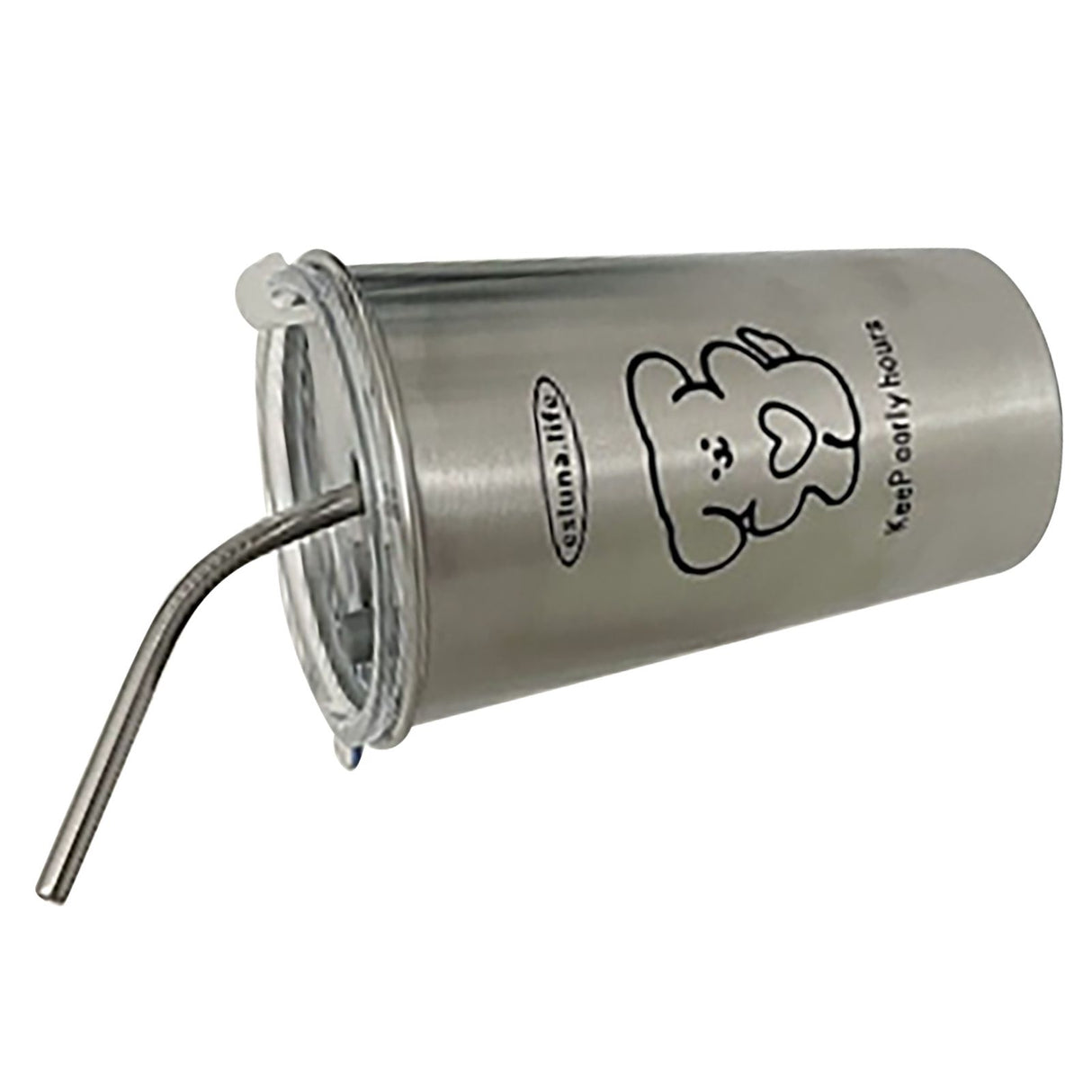 Stainless Steel Cold Tumbler 500ml with Metal Straws Lid Iced Coffee Travel Mug for Coffee Water Tea Loving Dog