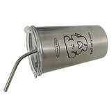 Stainless Steel Cold Tumbler 500ml with Metal Straws Lid Iced Coffee Travel Mug for Coffee Water Tea Loving Dog