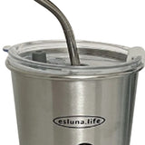Stainless Steel Cold Tumbler 500ml with Metal Straws Lid Iced Coffee Travel Mug for Coffee Water Tea Happy Bear