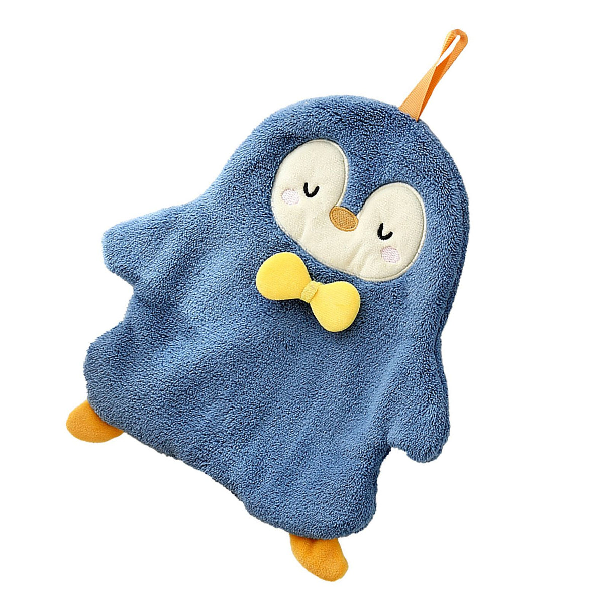 Animal Hand Towel Soft Cute Wall Mounted Dish Cloth Hand Dry Towel for Kitchen Bathroom Penguin