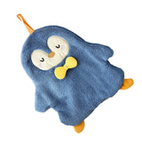 Animal Hand Towel Soft Cute Wall Mounted Dish Cloth Hand Dry Towel for Kitchen Bathroom Penguin