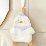 Animal Hand Towel Soft Cute Wall Mounted Dish Cloth Hand Dry Towel for Kitchen Bathroom Duck