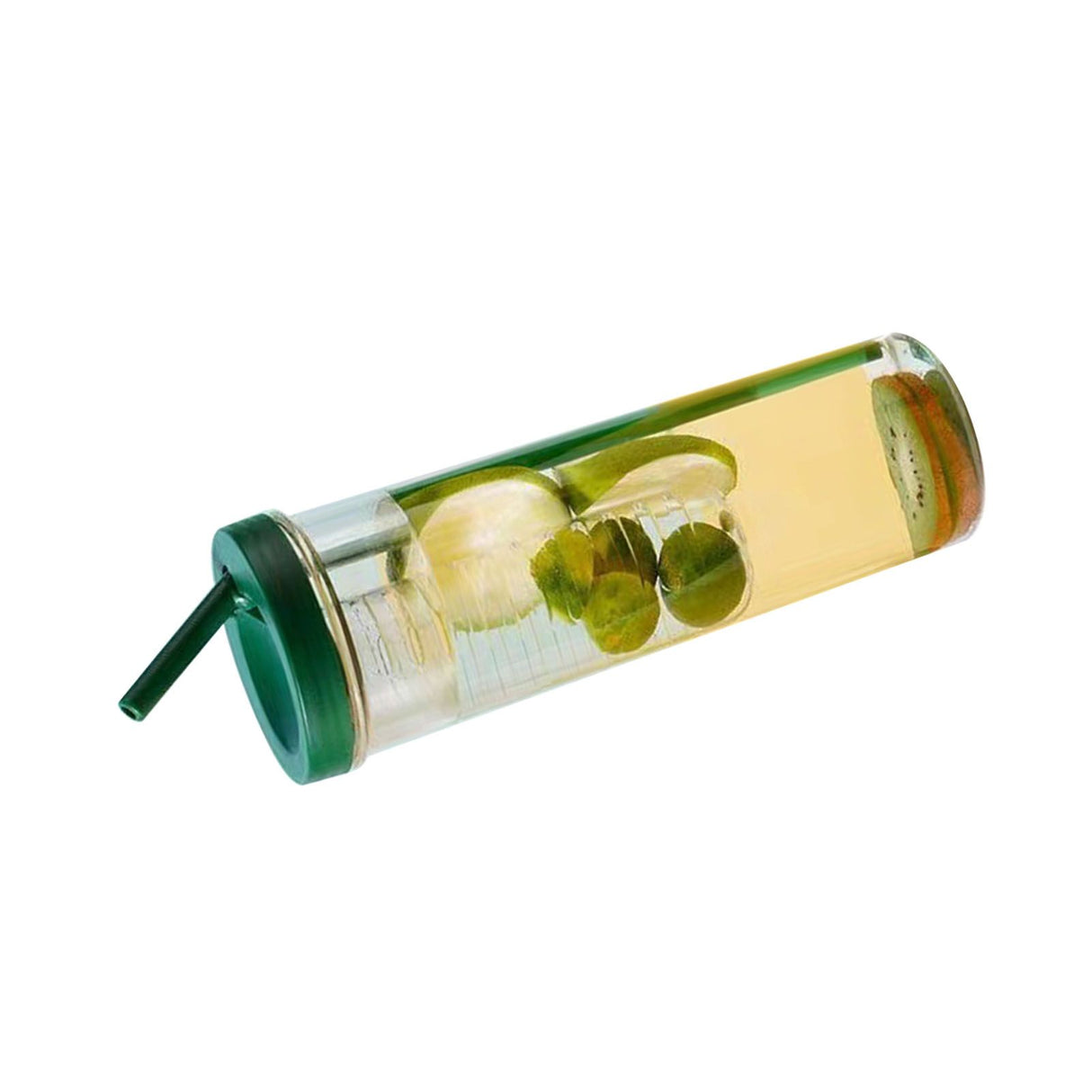 700ml Straw Cup Transparent Plastic Water Bottle with Straw Portable Juice Cup Drinking Bottle Grass Green