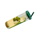 700ml Straw Cup Transparent Plastic Water Bottle with Straw Portable Juice Cup Drinking Bottle Grass Green - Top-Down View