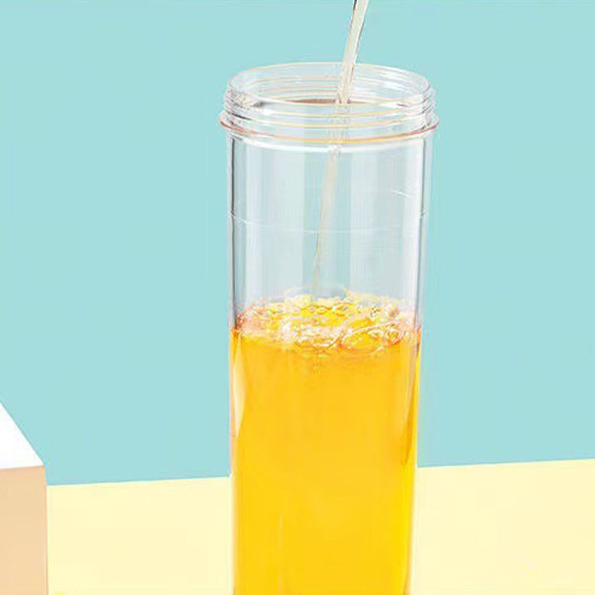 700ml Straw Cup Transparent Plastic Water Bottle with Straw Portable Juice Cup Drinking Bottle Grass Green