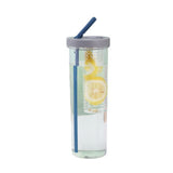700ml Straw Cup Transparent Plastic Water Bottle with Straw Portable Juice Cup Drinking Bottle Gray