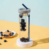 700ml Straw Cup Transparent Plastic Water Bottle with Straw Portable Juice Cup Drinking Bottle Gray