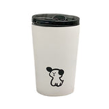 Insulated Cup Vacuum with Lid Frosted Stainless Steel Small Accompanying Thermal for Coffee Water Cute Puppy Pattern 360ml - Front View