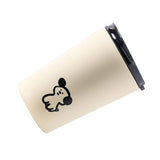 Insulated Cup Vacuum with Lid Frosted Stainless Steel Small Accompanying Thermal for Coffee Water Cute Puppy Pattern 360ml - Top-Down View