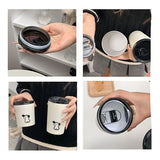 Insulated Cup Vacuum with Lid Frosted Stainless Steel Small Accompanying Thermal for Coffee Water Cute Puppy Pattern 360ml - Extra Image