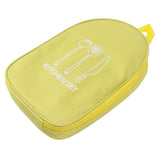 Camping Travel Cooking Utensils Bag Travel Cookware Pouch Bag with Handle for BBQ Camp Cookware Kitchen Kit Yellow - Top-Down View