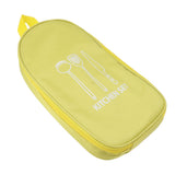Camping Travel Cooking Utensils Bag Travel Cookware Pouch Bag with Handle for BBQ Camp Cookware Kitchen Kit Yellow - Rear View